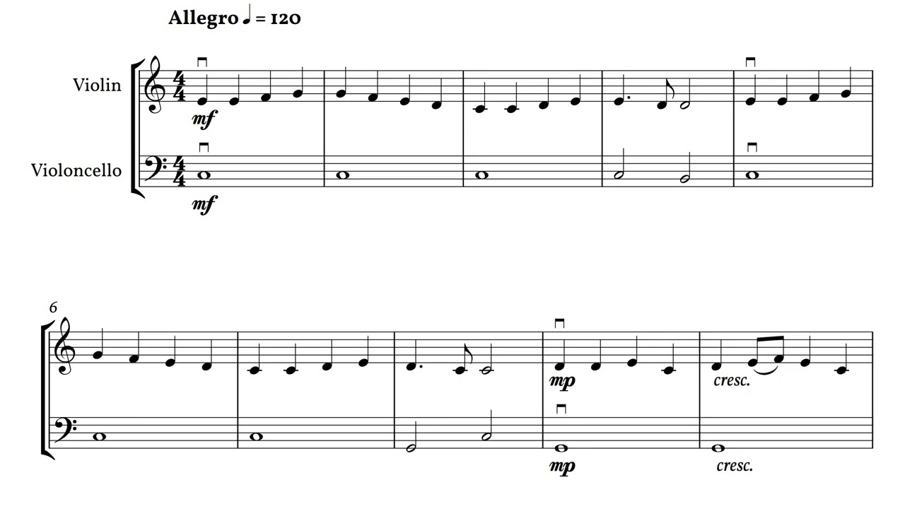 "Ode to Joy" for Violin and Violocello Duo