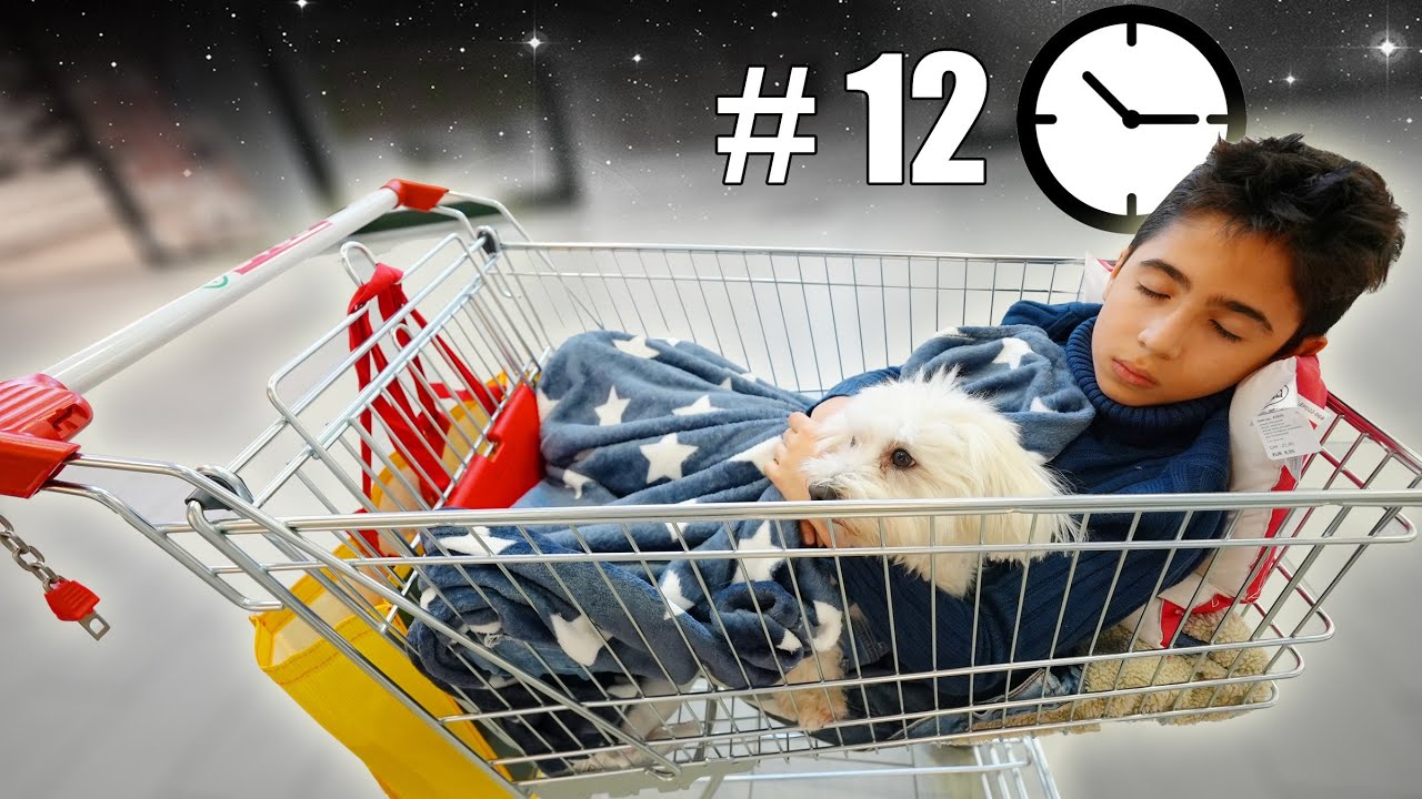 قضيت 12 ساعة في عربة التسوق 💙 مع بابا !!