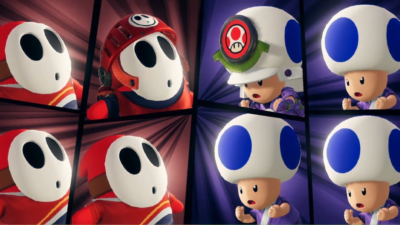 Team Shy Guy VS Team Toad - Mario Strikers Battle League