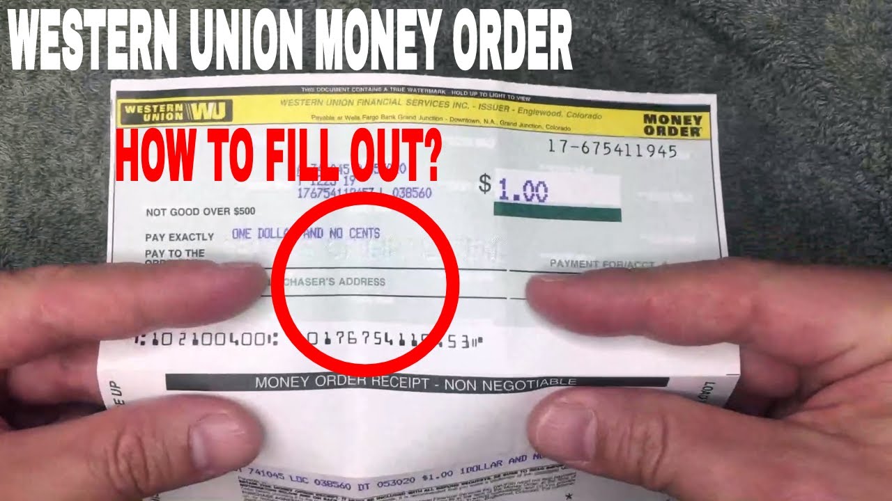 How To Fill Out Western Union Money Order Youtube