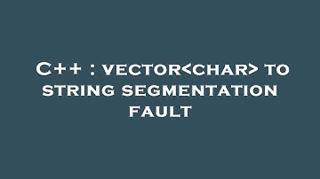 C++ : vector char  to string segmentation fault