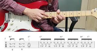 Video thumbnail of "[Bon Jovi] You Give Love  A Bad Name Guitar  solo(slow with TAB)-기타솔로모음 1권 p84"