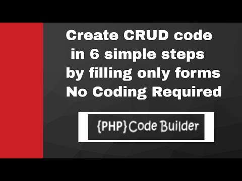 How to generate CRUD code for  PHP frameworks :- Codeigniter, Laravel, CakePHP, Core PHP