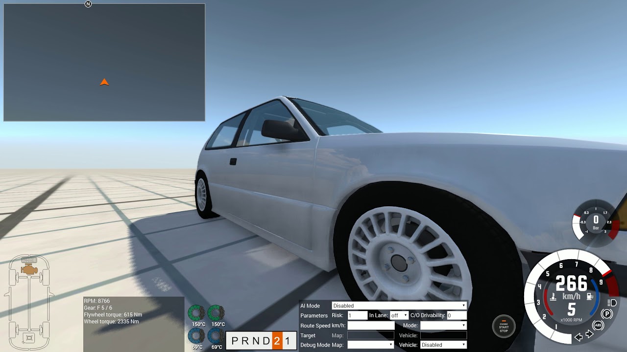BeamNG VTEC KICK IN 4000RPM (see the front tire) YouTube