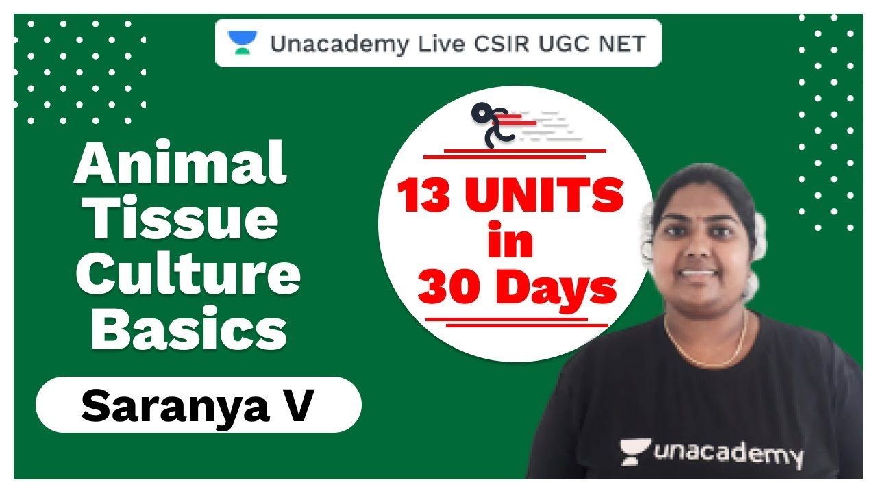 13 units 30 Days | Animal Tissue Culture Basics | CSIR UGC NET 2020 | Saranya V
