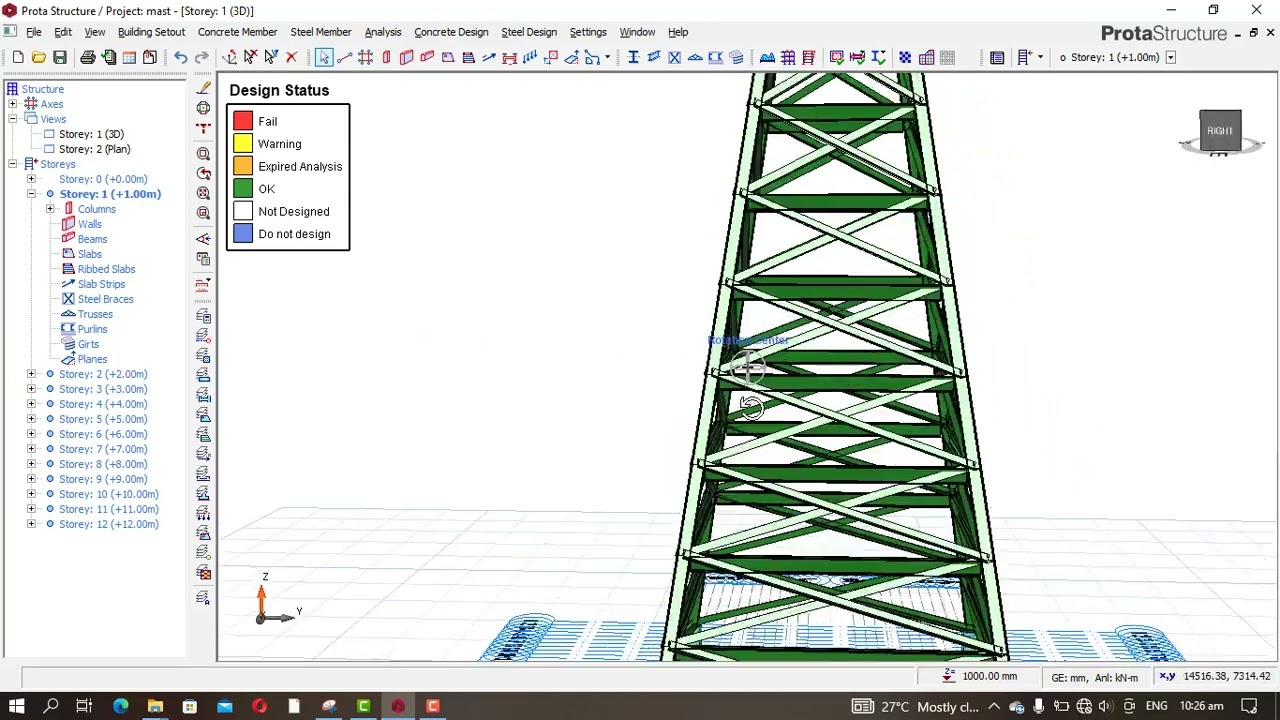 Design of a Telecommunication Mast with ProtaStructure. Part 3.