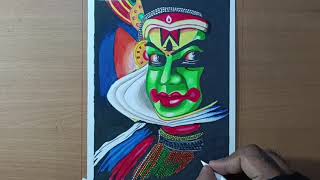Drawing Kathakali with Colored Pencils | Traditional Indian Art