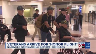 Veterans arrive for Honor Flight at BNA