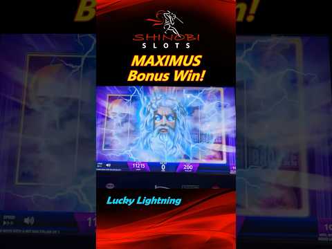 MAXIMUS Bonus Win! Big Line Hit in the Bonus of Lucky Lightning! #shinobislots #shorts #shortfeed