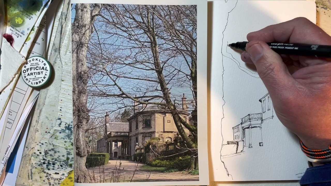 Line and watercolour wash tutorial - YouTube