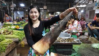 Country chefs: Buy big bamboo shoot cooking with chicken soup - Yummy big bamboo shoot with chicken