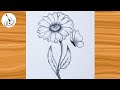 How to draw a Butterfly on 🌹🌹✨🎨||Flower Drawing||Easy Drawing ideas for Beginners 