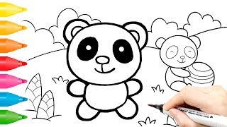 Panda Coloring Pages | Easy Drawings for Kids