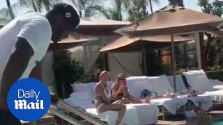 50 Cent shows his soft side helping Mila Stauffer to swim screenshot 4