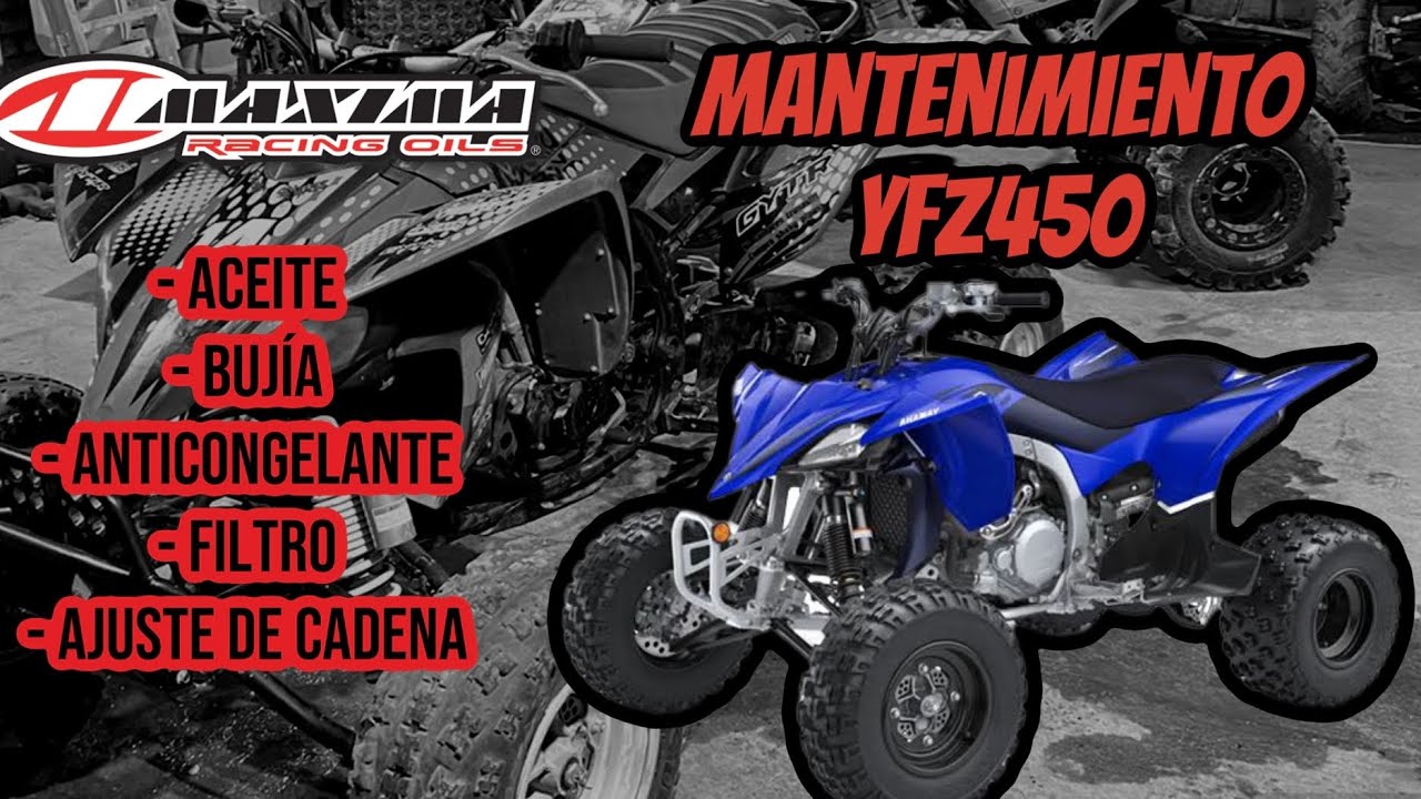 Como cambiarle el aceite a mi yamaha yfz450 || mantenimiento básico y ajuste de caden ||