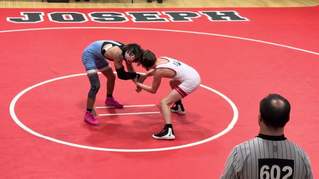 Shawnee High School 113 lbs Wrestler, Sean Bradley II DEFEATS Saint Joseph Academy 6-5