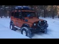 Снежная битва уаз 4x4 (Рыжик) разбивает снег на 37 колесах,лес хороший отдых