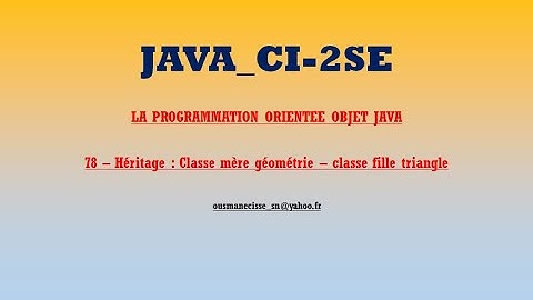 CI 2SE PooJava78 Heritage Classe mere geometrie classe fille triangle