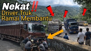 Download Lagu NYARIS CELAKA! TRUK BERMUATAN BERAT TROUBLE DI TURUNAN SITINJAU LAUIK MP3