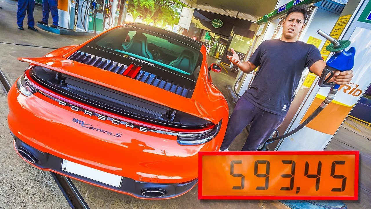 GASTEI 600 REAIS PRA ABASTECER A PORSCHE 😭 - YouTube