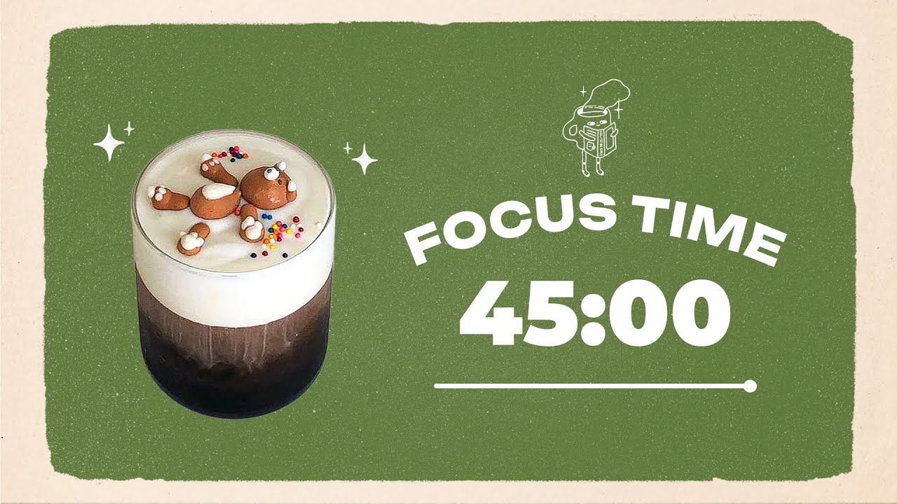 ☕ Study with Me | Coffee with Cute Bear | 45/10 Timer | Chill Lo-fi 🎶 | 4 Hour Focus Session