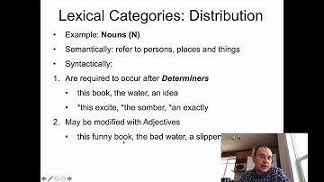 Ling 201 - Intro Linguistics - Syntax 1 - Lexical Categories