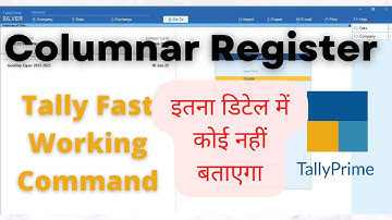 Columnar Register Tally Prime|Tally Short Keys | Hidden Features Tally| #tallycolumnar #shortcutkeys