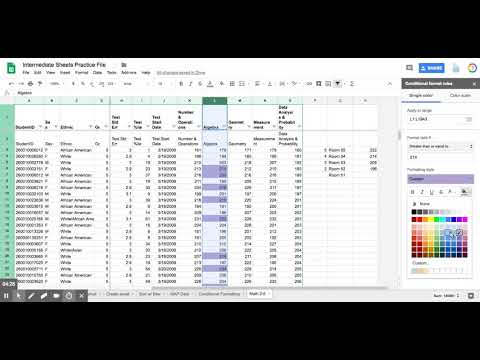 Google Sheets: Conditional Formatting
