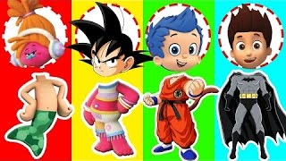 Wrong Heads Dragon Goku Bubble Guppies Paw Patrol Dreamcast Trolls Finger Family Colors For Children