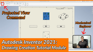Projected View Command - Autodesk Inventor Drawing Tutorial | Autodesk Inventor 2021 IN DEPTH