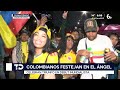 Colombianos celebran en el Ángel de la Independencia tras partido contra Uzbekistán