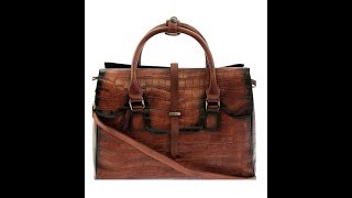 Сумка с тиснением под крокодила рыжая из натуральной кожи SIFINO 8162