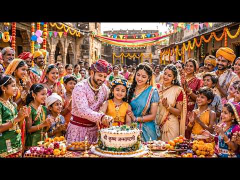कान्हा के जन्मदिन पर मइया-बाबा ने मिलकर काटा केक || यशोमती मईया के नंदलाला || Krishan leela