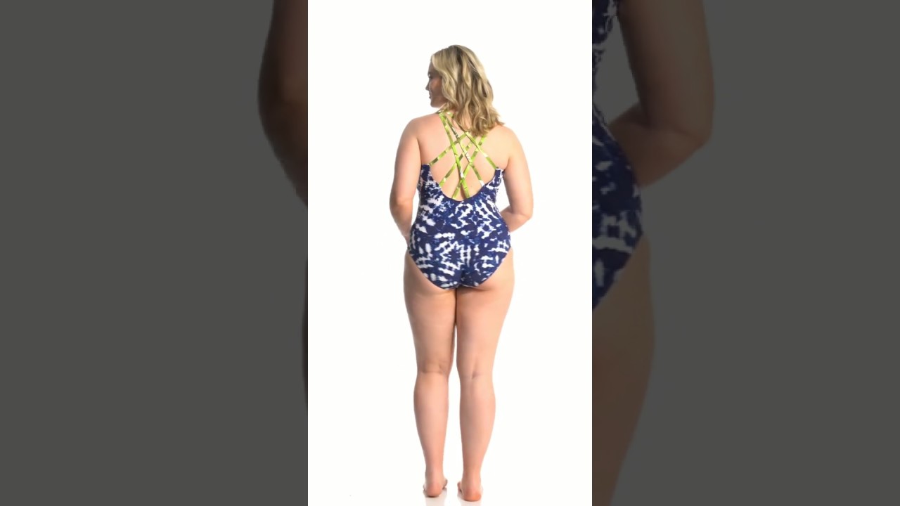 La Blanca Plus Size Island Mix One Piece Swimsuit | SwimOutlet.com