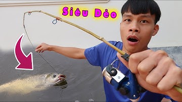 Chế tạo cần câu mini siêu dẻo | Đừng thấy nhỏ mà coi thường ( make a bamboo fishing rod) Lạ Vlog