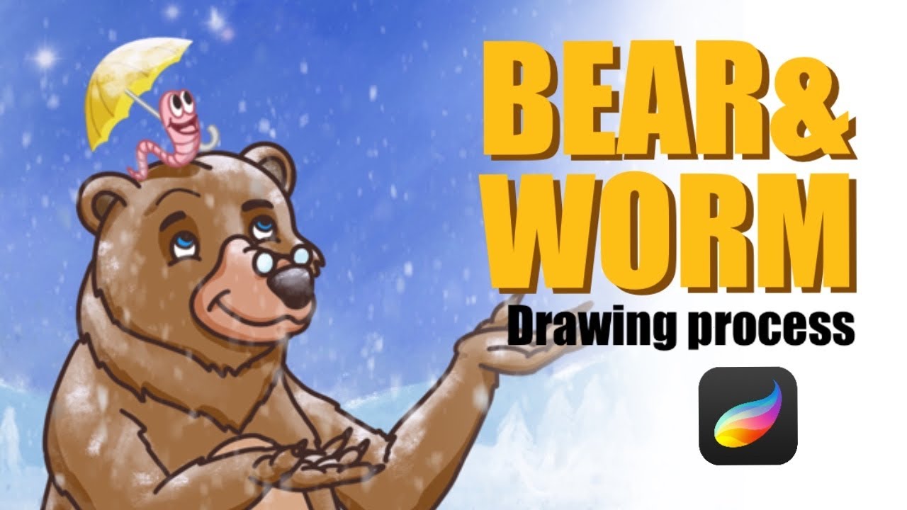 Beruang & Cacing Drawing Process | Belajar Karakter Ft. Salju - YouTube