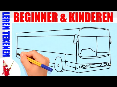 Bus Tekenen in 90s - Leren tekenen voor beginners en kinderen ★ Deel 46