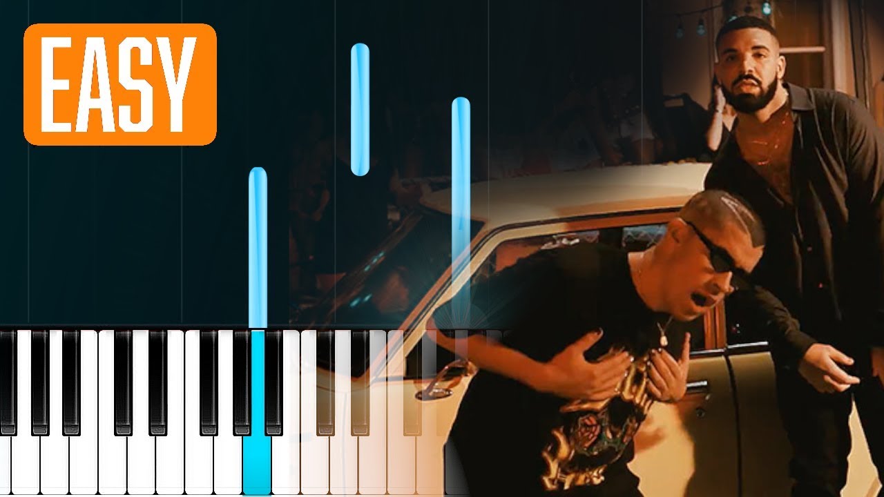 Bad Bunny feat. Drake - Mia 100% EASY PIANO TUTORIAL