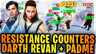 Jedi Training Rey + Resistance Hero Poe/Finn Counter Darth Revan + Padme Easily! Potential Top Meta