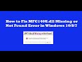 How to Fix MFC140U.dll Missing or Not Found Error in Windows 10/8/7 - Easy Solution