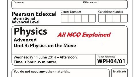 Edexcel Physics Unit 4 June 2014 IAL MCQ