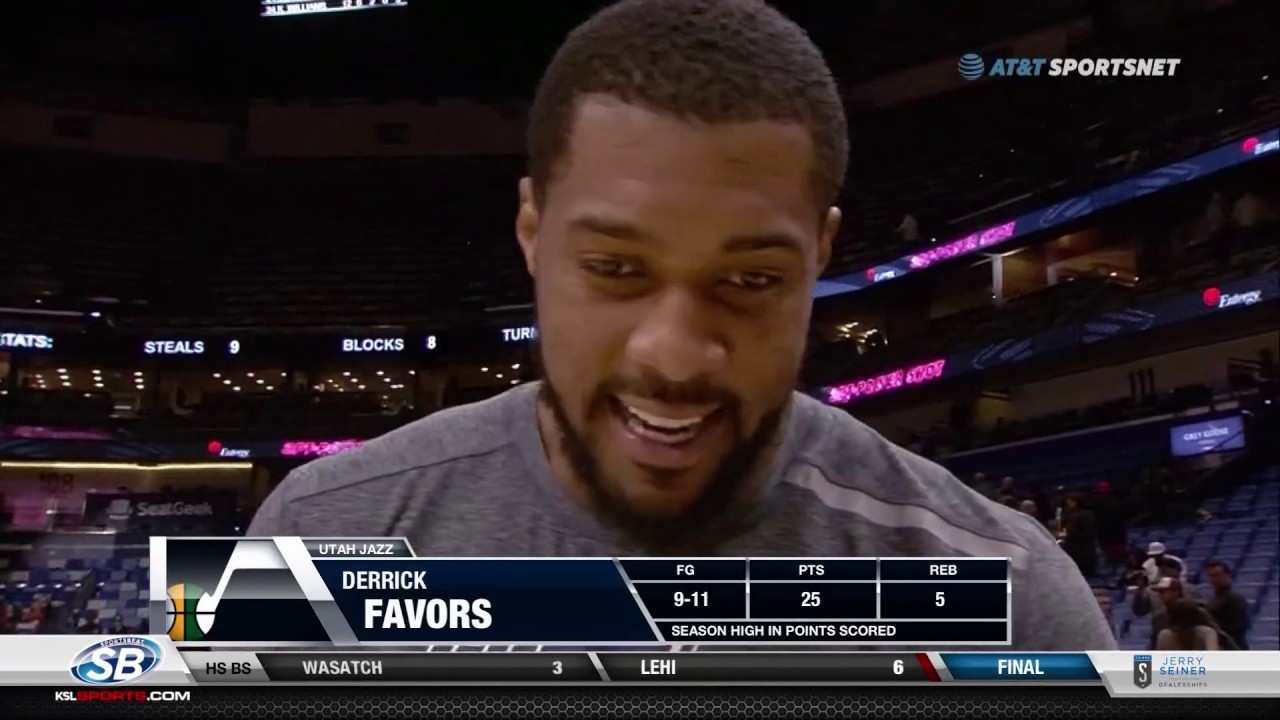 Derrick "The Hulk" Favors scores season high 25 points in win over Pelicans