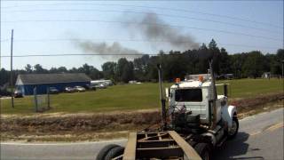 Mack Lowboy Hauling the dozer