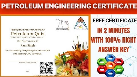 National Level Certificate Quiz l Petroleum Engineering l Free Certificate with Answer Key l #Quiz