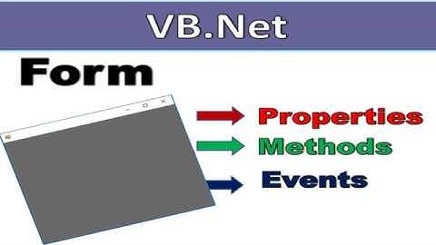 VB.Net Form Properties, Methods and Events