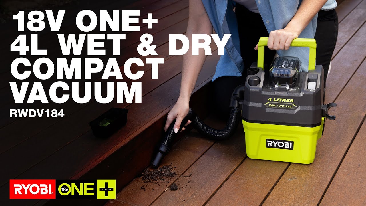 RYOBI 18V ONE+ 4-Litre Wet & Dry Vac (RWD184) in action 