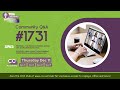 CCO Community Q&A #1731