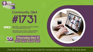 CCO Community Q&A #1731