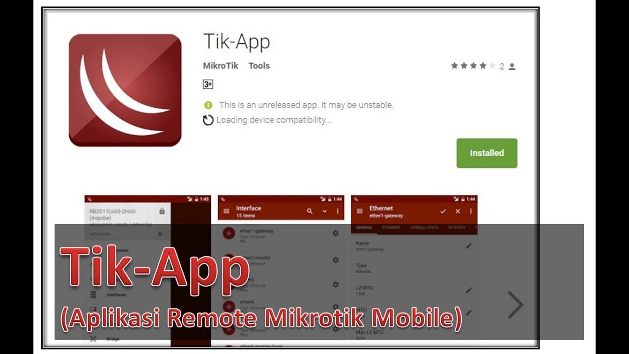 Tik App Aplikasi Remote Mikrotik Router Via Android Mobile Youtube