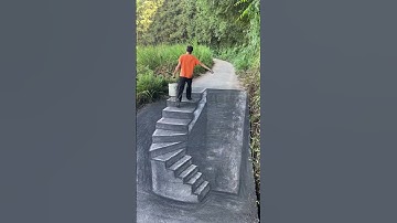 This Staircase Doesn’t Exist… But People Still Stop 😳#3dart  #3dstreetart  #3dart